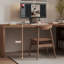 Bureau simple en L en bois massif avec armoire de rangement-580467604