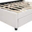 Lit tapissier beige, 2 tiroirs et lit gigogne, tête de lit classique, structure en bois robuste, espace de rangement accru, procédure d'assemblage simple, plateforme complète avec look de tête de lit simple, contreplaqué amélioré