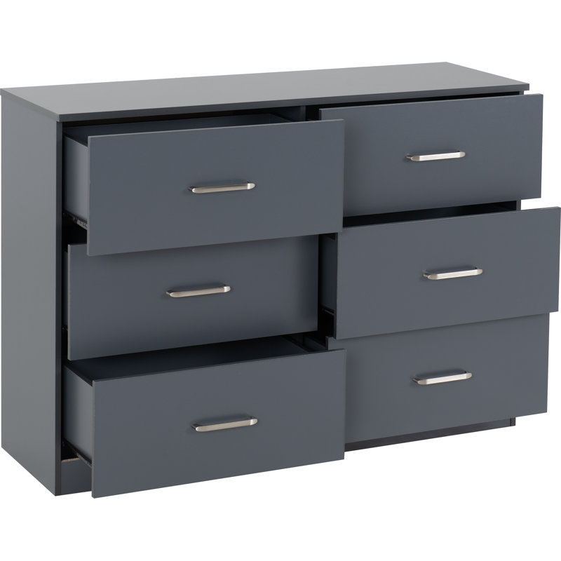 Sumrah 110cm W 6 - Drawer Chest of Drawers, Grey