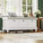 TREXM Classic Shoe Bench With Cushion And Three Drawers, Fluted Entryway Bench With Storage For Living Room, Entryway, And Hallways-937878236