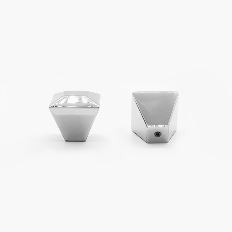 Diamond Geometric Knob, Polished Nickel