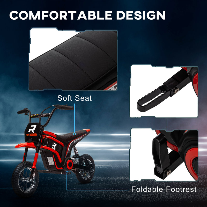 HOMCOM 24V Motorcycles Battery Powered Ride On, Red
