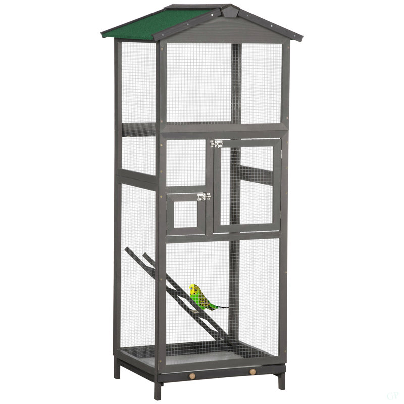 Cage à oiseaux en bois pour perroquet Pawhut