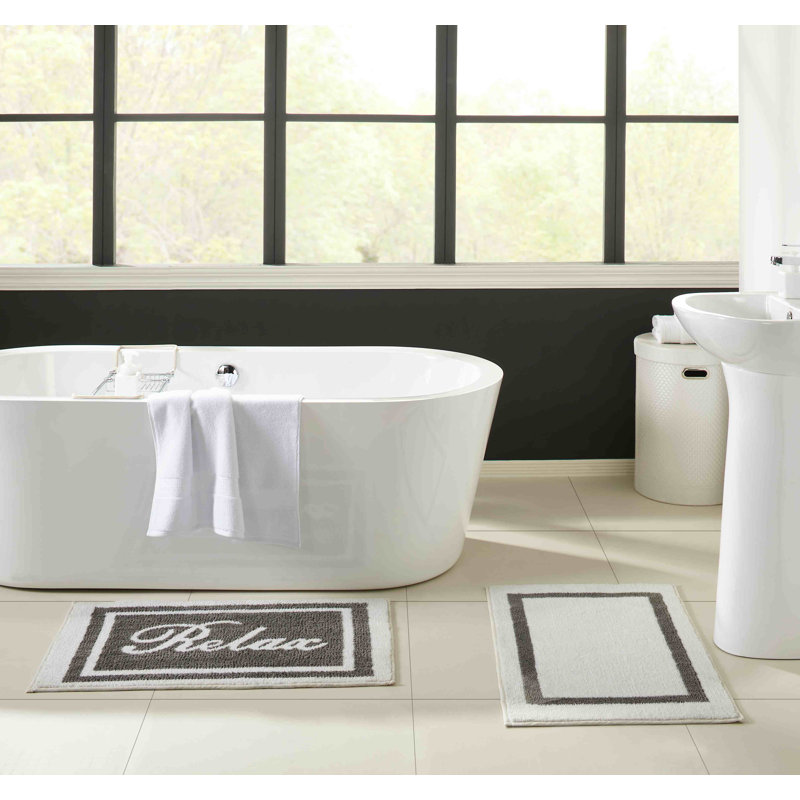 Ensemble de tapis de bain 2 pièces Sunbriar, Gris / blanc