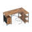 L Shaped Office Desk With Power Outlets, 47 Inch Computer Desk With 3 Drawers, Shelves, For Gaming, Corner Work, Home Office, Study, Rustic Brown