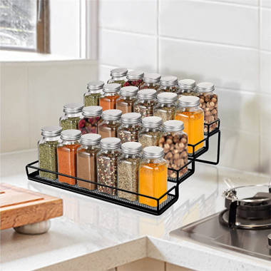 Stainless Steel Spice Racks with 24 Spice Glass Jars – Talented Kitchen