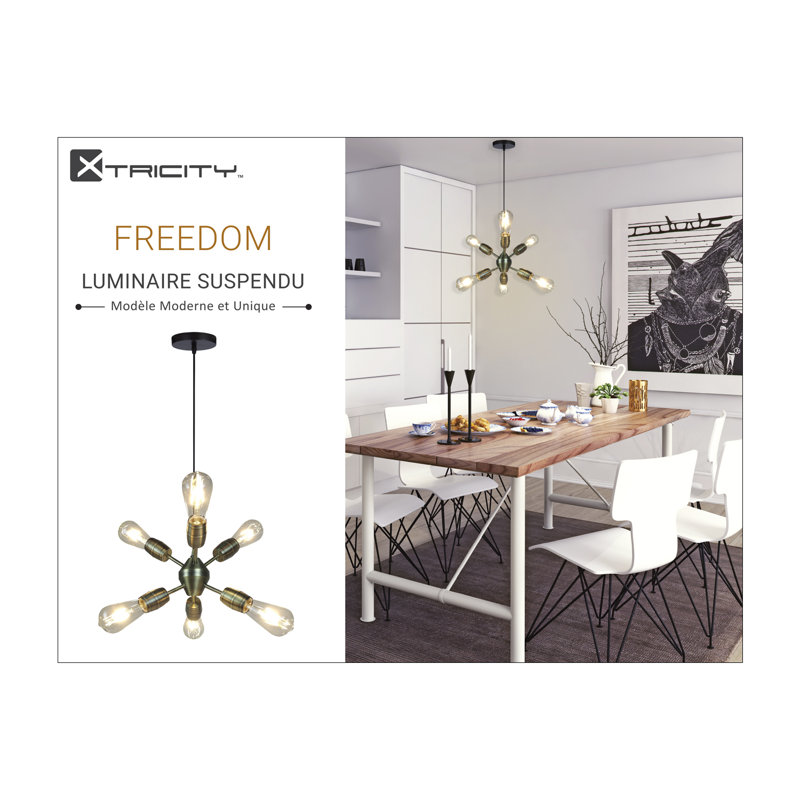 Luminaire suspendu unique 6 lumières Freedom
