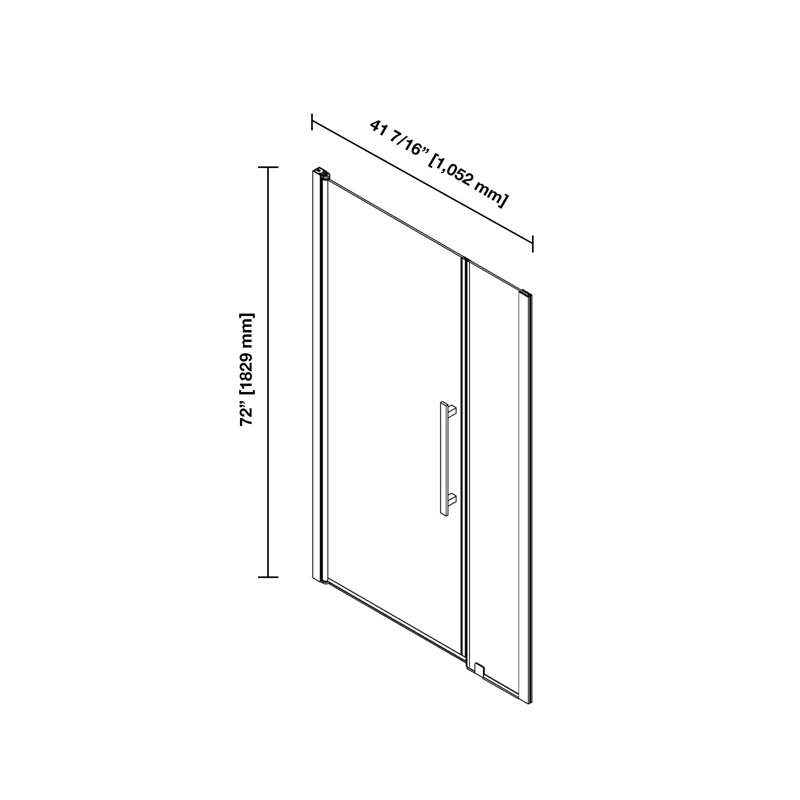 OVE Decors Pasadena 41 7/16 To 43 3/8 In. W X 72 In. H Alcove Frameless Pivot Shower Door , 2025, Brushed Gold