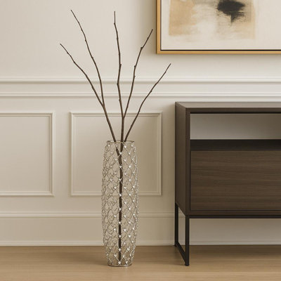Vase de plancher ovale en verre cristal