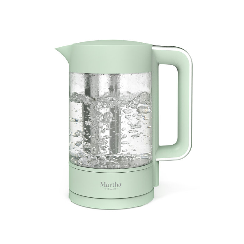 Bouilloire électrique 7 tasses avec infuseur Martha Stewart, Honeydew