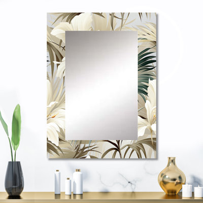 Brage Tranquil Retreat Tropical Pattern - tropical  Wall Mirror, Tropical Decorative Mirror, Printed Metal Art