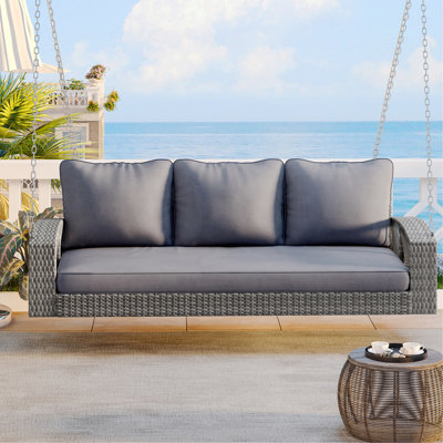 Balancelle de 69 po avec 3 coussins de patio et de jardin pour l'extérieur