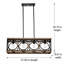 Luminaire suspendu rectangulaire de 31,6 pouces avec quatre ampoules, idéal pour les cuisines, les vestibules et les salles à manger