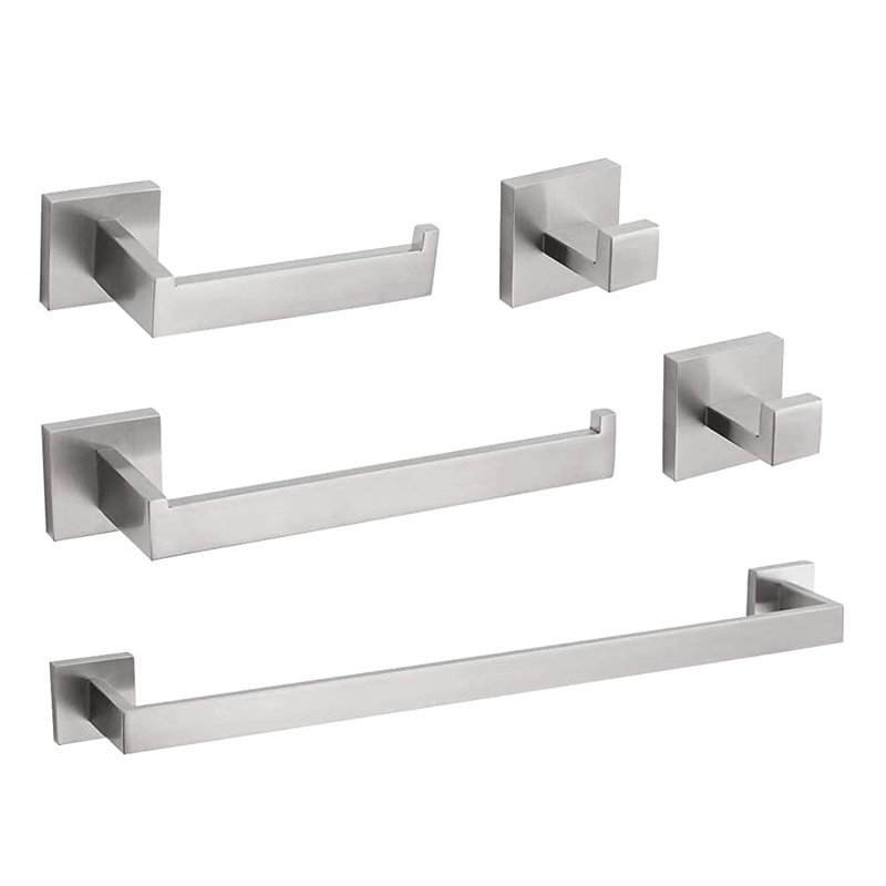 5 - Piece Bathroom Hardware Set, Silver