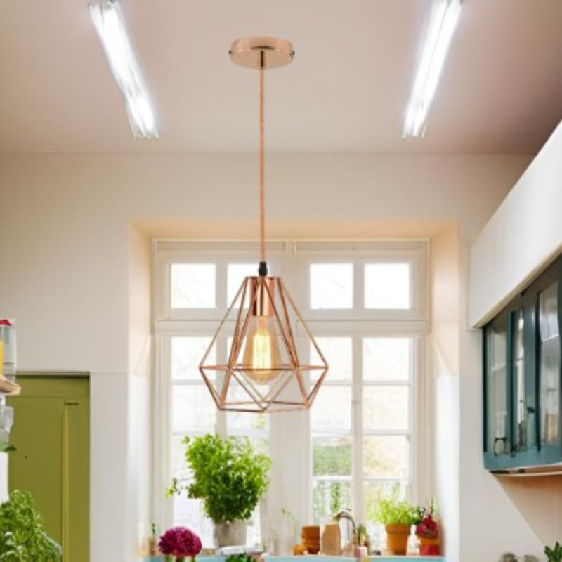 Seawright 1 - Light Geometric Pendant, Rose Gold