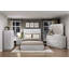 Tête de lit blanche à finition blanche avec détails décoratifs géométriques 1pc-1706758614