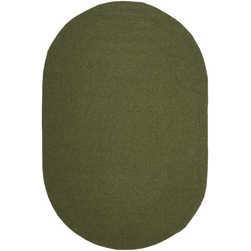 Lakehurst Solid Green Indoor/Outdoor Rug, Oval 183cm x 244cm