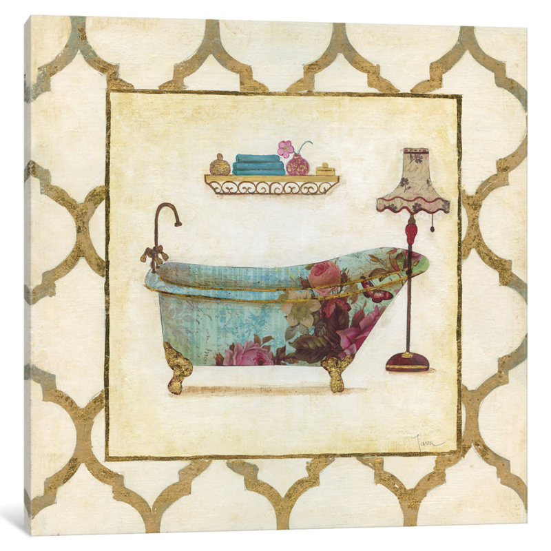 Bain botanique i, reproduction d’art sur toile tendue, H 12 po x l 12 po x P 1,5 po