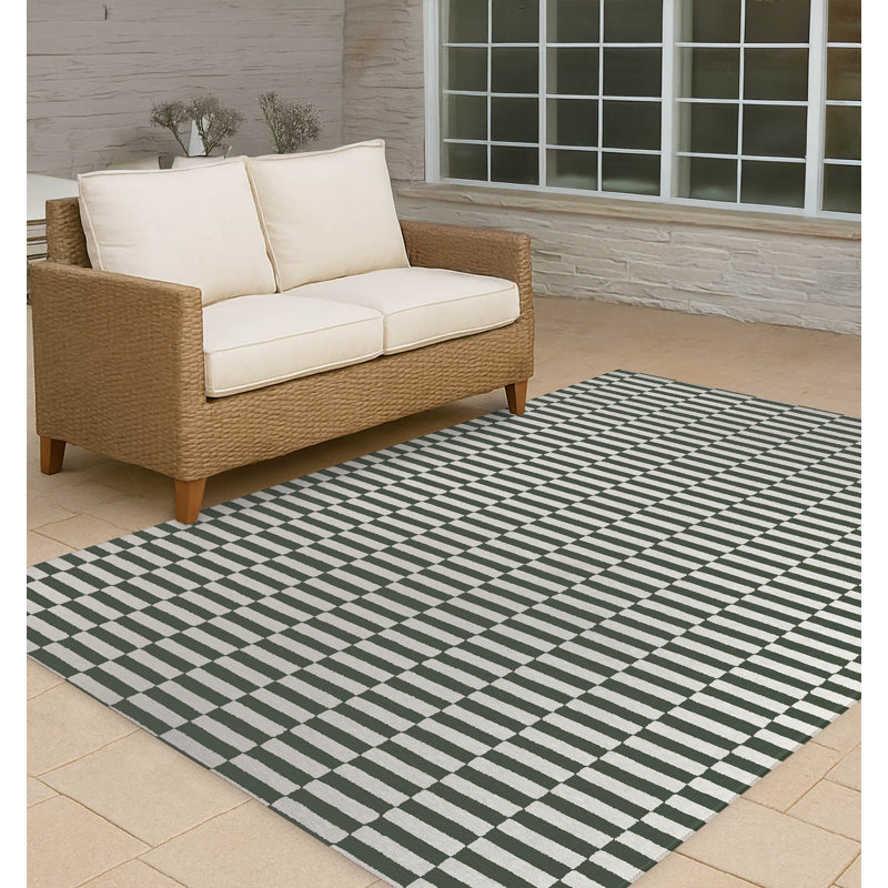 Tapis d'extérieur antidérapant Off Stripe, Rectangle 5 pi x 7 pi