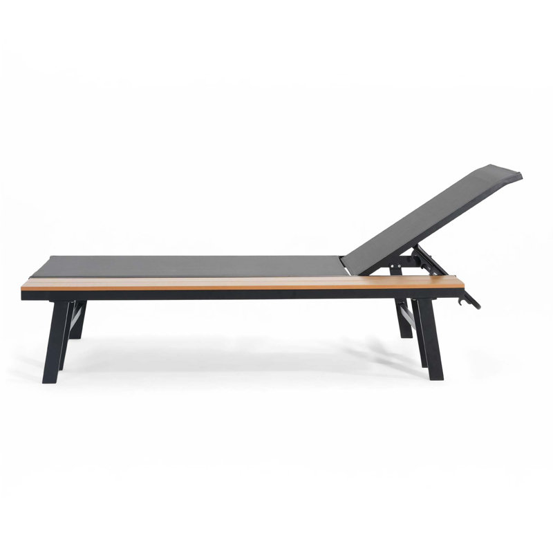Chaise longue d'extérieur avec table d'appoint
