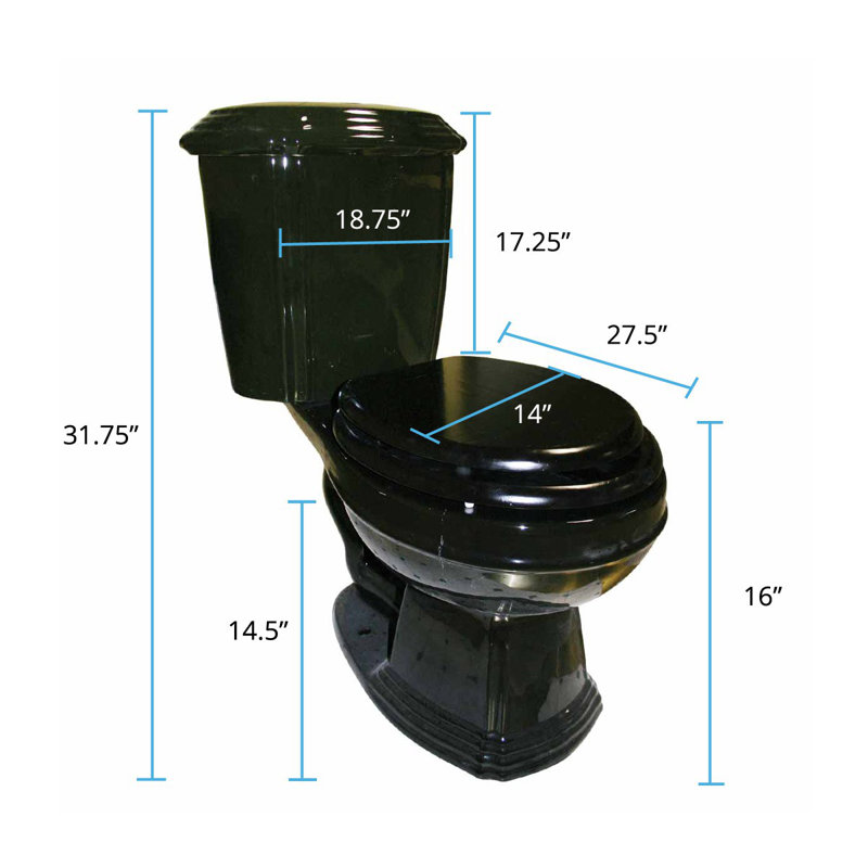 Toilette allongée deux pièces 0,8 gpf (à efficacité énergétique) (siège inclus)