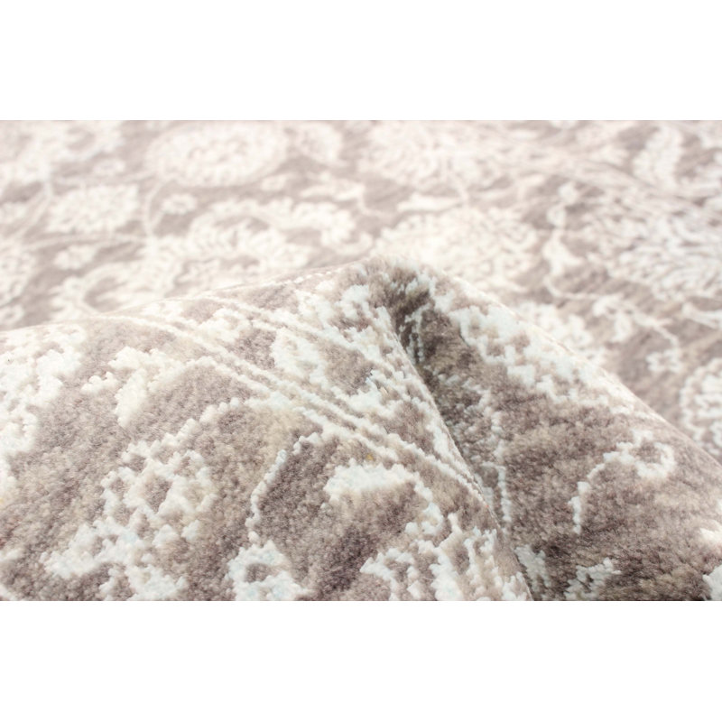 Tapis gris foncé noué à la main One Of Kind 2 pi 8 po x 10 pi 0 po