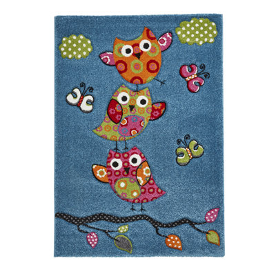 Louissaint area rug Machine Woven Rectangle Blue