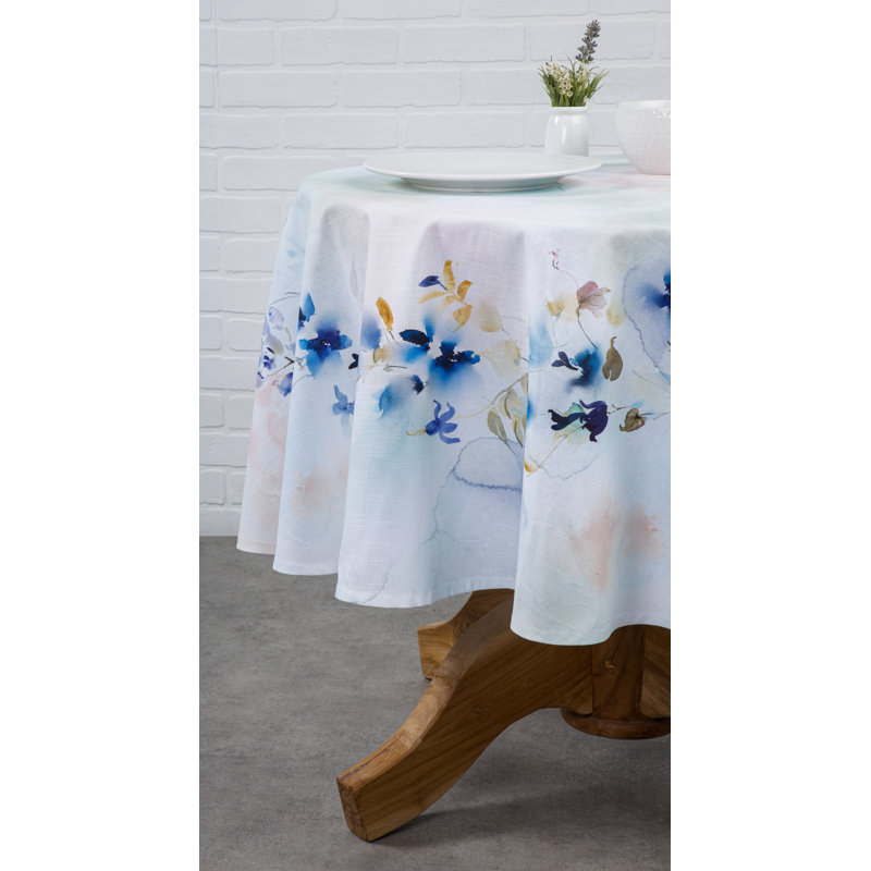 Paisley 100% Cotton Round Christmas Tablecloth, 63" L x 63" W