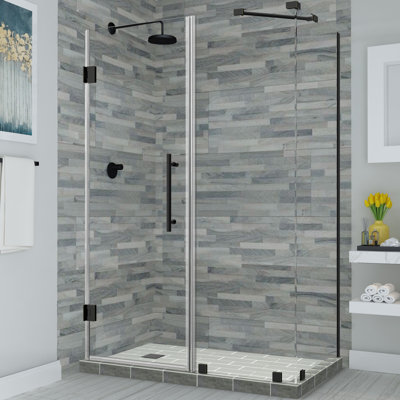 Cabine de douche rectangulaire à charnière sans cadre 32,38 po x 72 po Bromley