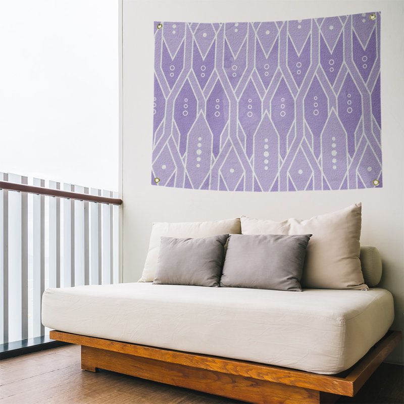 Tapisserie murale treillis, H 26 po x l 36 po, Mauve