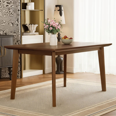 Table de salle à manger en noyer massif et rustique en bois massif - moderne minimaliste pour la cuisine, la salle à manger et le salon