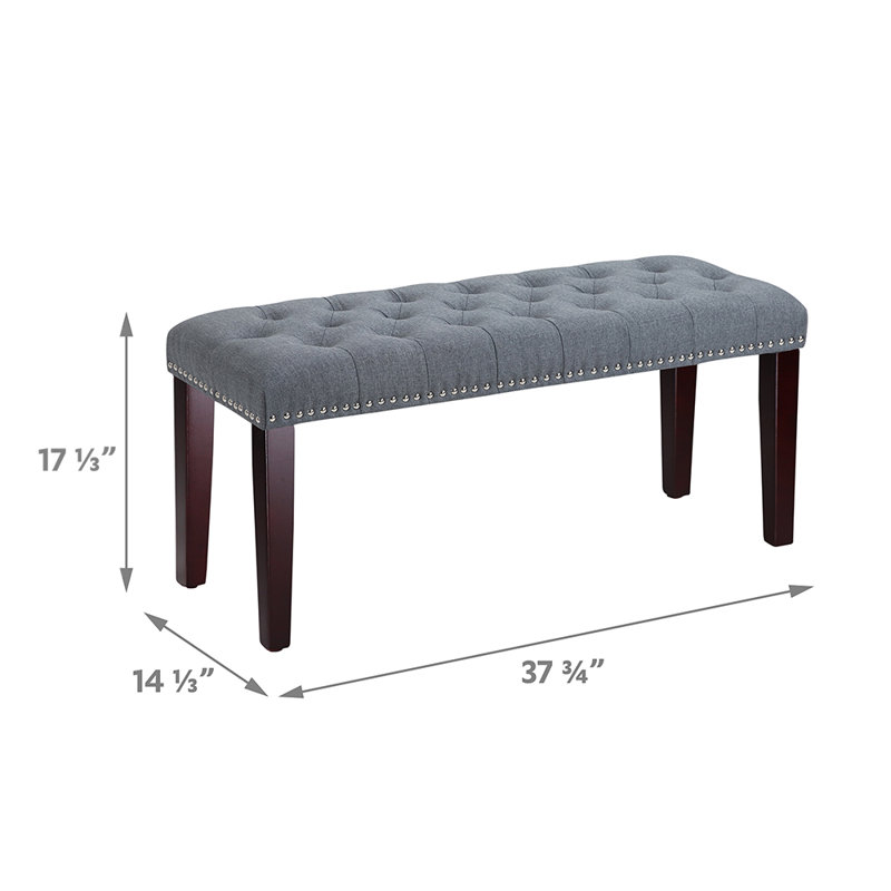 Katosha Polyester Upholstered Bench, Gray