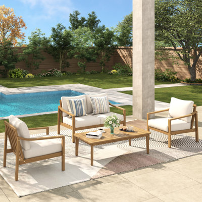 Outdoor 4-Piece Conversation Set With Cushions