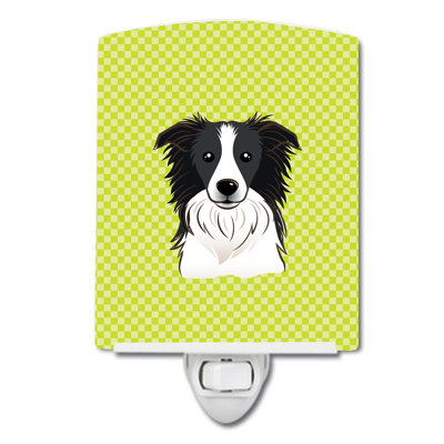 Checkerboard Wirehaired Dachshund Ceramic Night Light