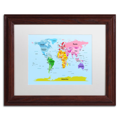 «World Map for Kids», impression encadrée sur papier