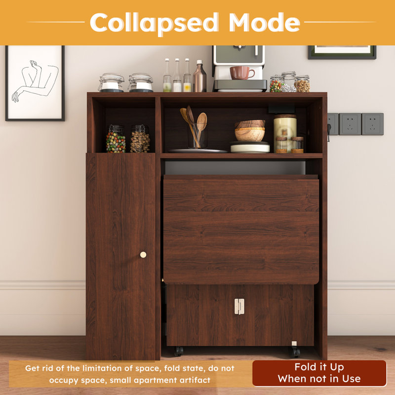 Space-Saving Folding Dining Table with Storage