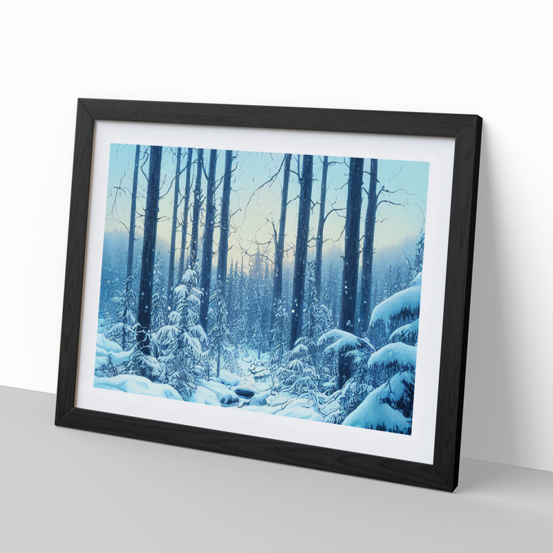 XH1022-9677X Virtuous Winter Forest - Single Picture Frame Print, 34cm H x 46cm W, Black