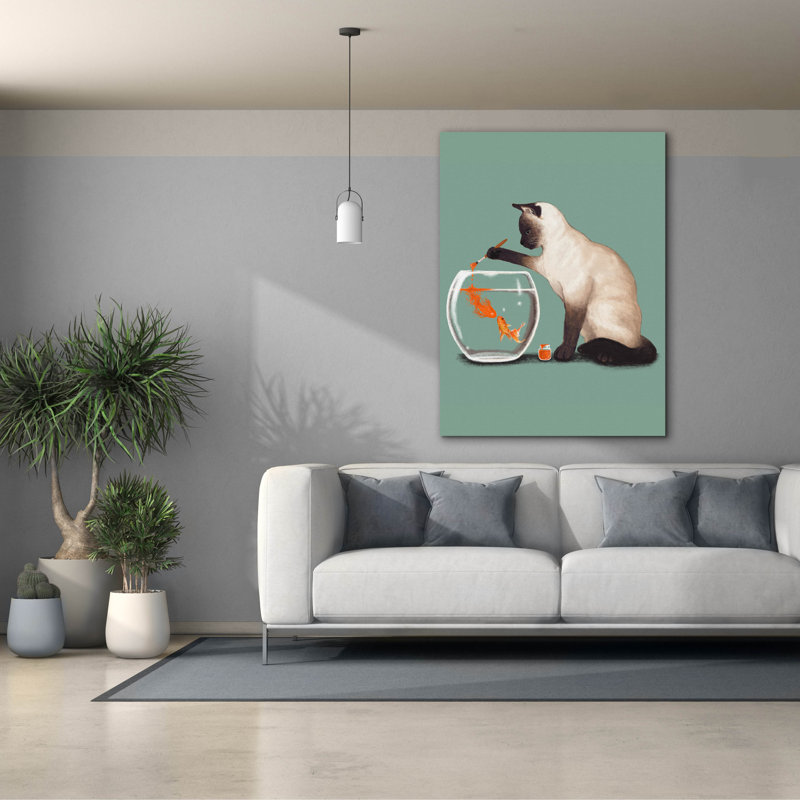 Art mural sur toile Red Barrel Studio® «Goldfish Need Friend» par Tummeow, H 54 po x l 40 po