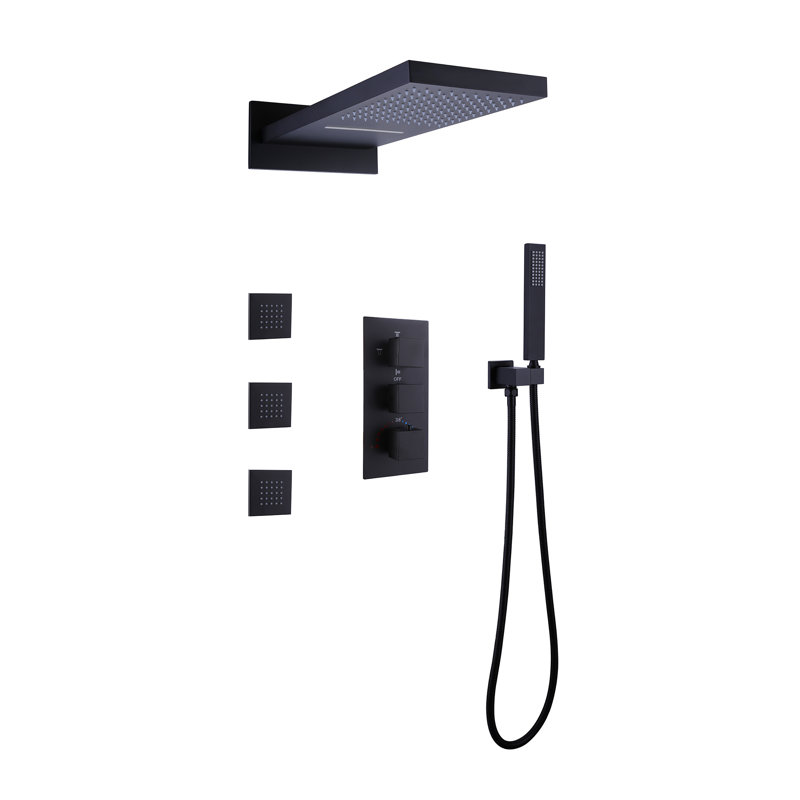 All-In-One Kit with Rough in-Valve, Matte Black