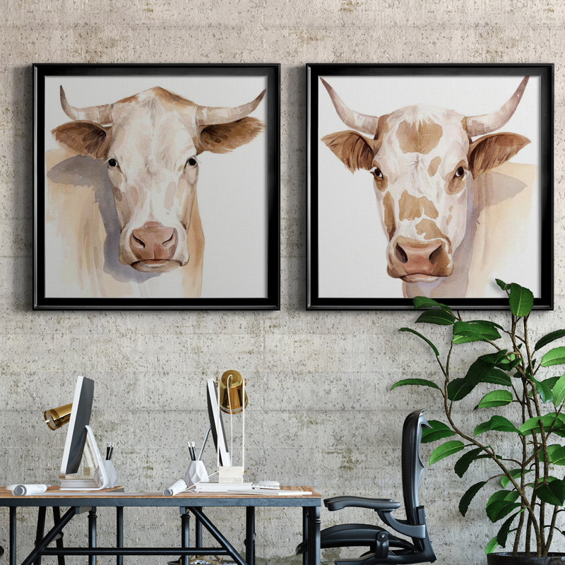 Ranch Shadow I Ranch Shadow I - Ensemble de 2 cadres photo sur toile, H 26,5 po x l 53 po x P 1,5 po, Toile avec cadre noir