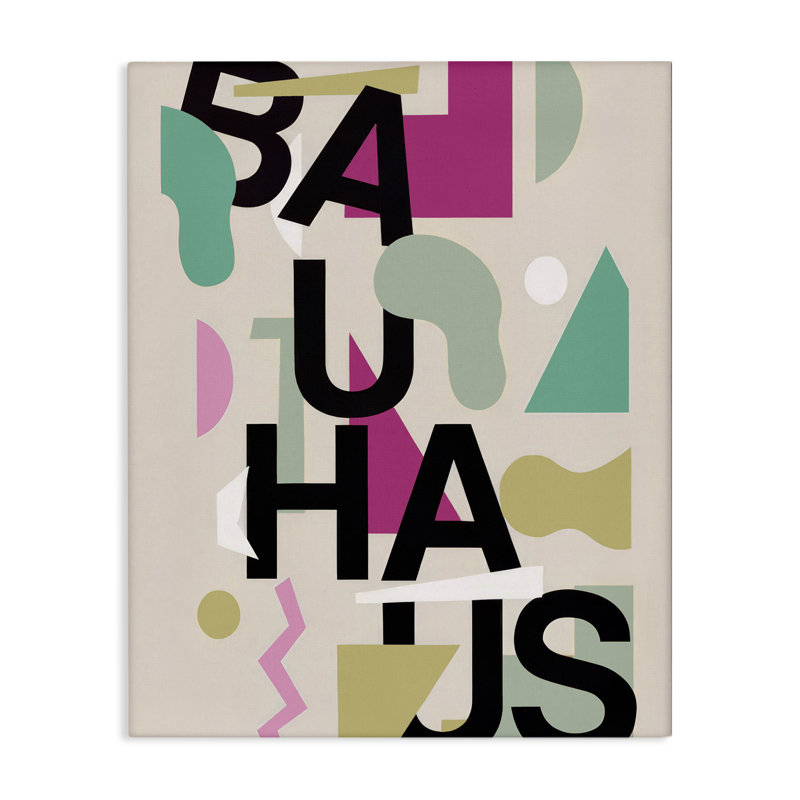 Midcentury Modern Bauhaus Shapes Canvas, design by Annabelle Hall, 20" H x 16" W