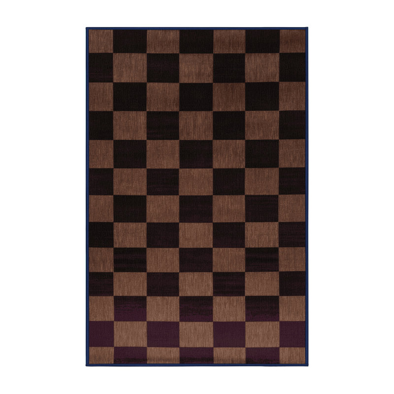 Tapis damier noir lavable à la machine, Rectangle 6 pi x 9 pi