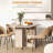 Folding Dining Table, Drop Leaf Table with 2-tier Shelves