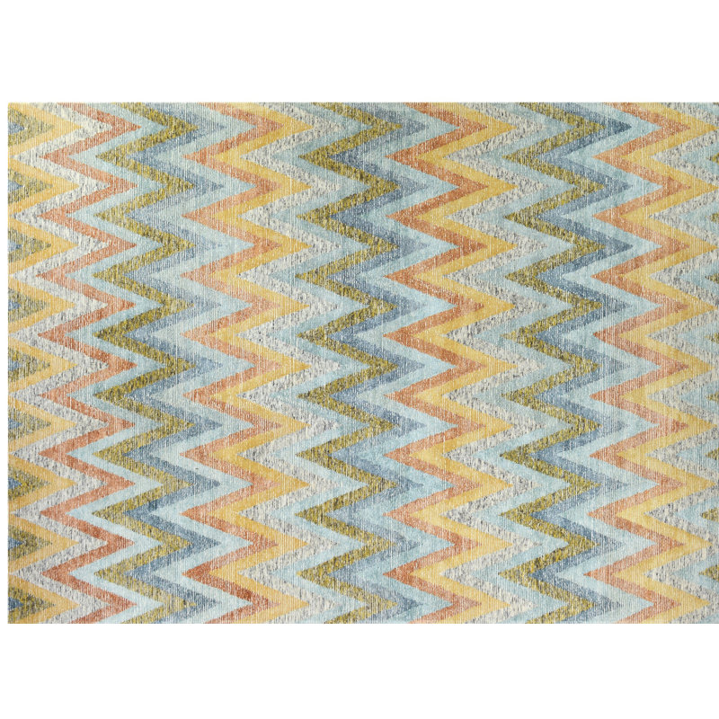 Tweed Chevron Area Rug in Gold