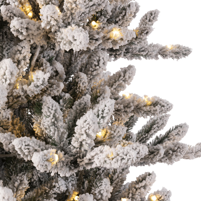 Sapin de Noël illuminé blanc 9 pi