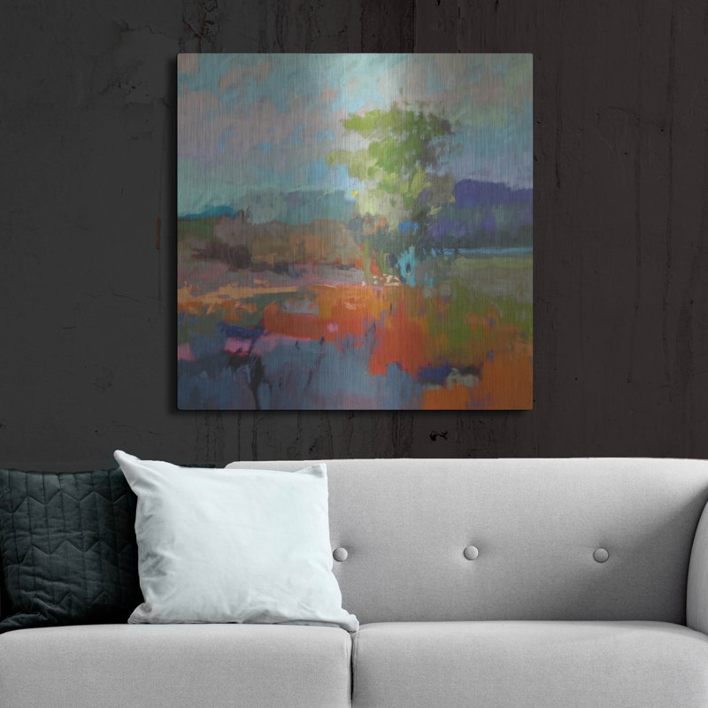 Art mural en métal Colorfield «par Jane Schmidt», H 36 po x l 36 po