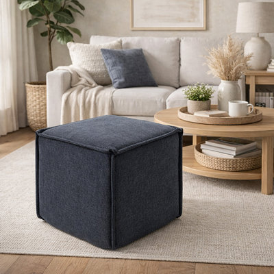 Repose-pieds Hampton Square - bleu orageux