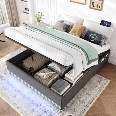 Metal Ottoman Storage Bed