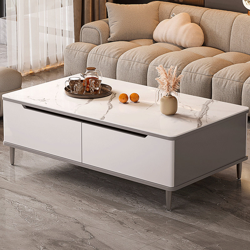 Grande table basse d'angle sécurisée, H 17,72 po x L 39,37 po x l 19,69 po, Gris