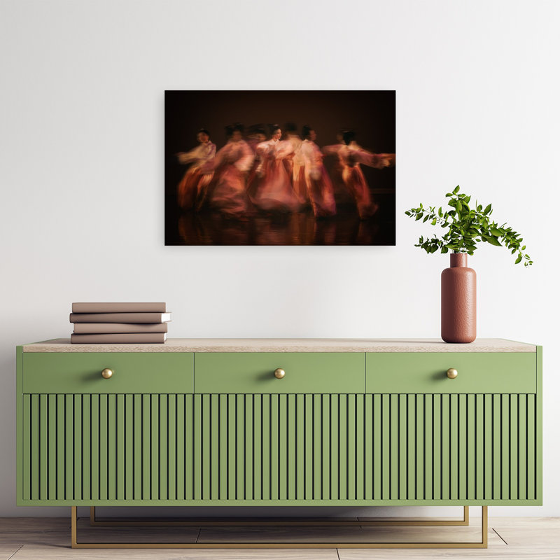 Décoration murale gracieuse et élégante danse traditionnelle coréenne, H 16 po x l 24 po
